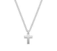 Tom Tailor Kette mit Anhänger für Herren, Edelstahl, 50+5 cm, silber, Kreuz-Anhänger, Geschenkidee, Halsschmuck, Herrenschmuck, 2100636