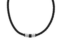 Tom Tailor Kette mit Anhänger für Herren, Edelstahl und Kautschuk und Leder, 47+5 cm, braun, Geschenkidee, Halsschmuck, Herrenschmuck, 2100702