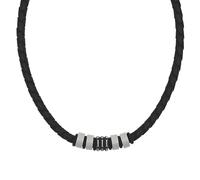 Tom Tailor Kette mit Anhänger für Herren, Edelstahl und Kautschuk und Leder, 47+5 cm, silber, Geschenkidee, Halsschmuck, Herrenschmuck, 2100701