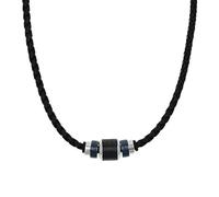 Tom Tailor Kette mit Anhänger für Herren, Edelstahl und Leder, 47+5 cm, Bicolor, Geschenkidee, Halsschmuck, Herrenschmuck, 2100684