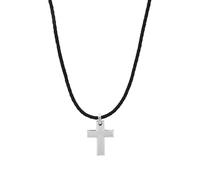 Tom Tailor Kette mit Anhänger für Jungen, Edelstahl, 40+3 cm, silber, Kreuz-Anhänger, Geschenkidee, Halsschmuck, Kinderschmuck, 2100613