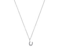 Tom Tailor Kette mit Anhänger für Mädchen, Sterling Silber 925, mit Zirkonia, 37+3 cm, Hufeisen, silber, Geschenkidee, Halsschmuck, Kinderschmuck, 2100591