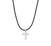 Tom Tailor Kette mit Anhänger für Jungen, Edelstahl, 40+3 cm, silber, Kreuz-Anhänger, Geschenkidee, Halsschmuck, Kinderschmuck, 2100613