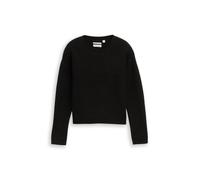 tom tailor kids - Cropped Strickpullover in Glitzer-Optik heavy black - Gr. - 140