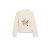tom tailor kids - Cropped Strickpullover mit Wendepailletten vintage beige - Gr. - 116/122
