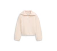TOM TAILOR Mädchen 1048822 Kinder Cropped Troyer Strickpullover, 36991-Soft Cream Beige, 164