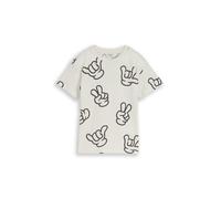 tom tailor kids - Oversize T-Shirt mit Muster off white grey hand design - Gr. - 134