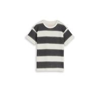 tom tailor kids - Oversize T-Shirt mit Waffelstruktur off white grey sprayed stripe - Gr. - 122
