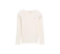 Tom Tailor Mädchen Langarmshirt 12906 - Basic mit Rippstruktur & Stickerei - Wool White 128/134