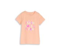 Kurzarmshirt TOM TAILOR, Mädchen, Gr. 92/98, peach bloom, Jersey, Obermaterial: 100% Baumwolle, bedruckt, regular fit hüftbedeckend, Rundhals, abgesteppte Kante, Shirts, mit Print und Pailletten (6686
