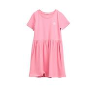 Tom Tailor Minikleid A-Linie Mini Rippware Rundhals Kurzarm 93% Viskose/7% Elasthan Pink Gr. 92