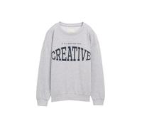 Tom Tailor Oversized Sweatshirt aus Baumwoll-Mix in Mittelgrau Melange, Größe 140