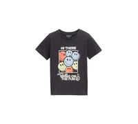 TOM TAILOR Kinder Boxy Fit Hoodie Sweatshirt mit Rückenprint, Light Grayish Green, 176