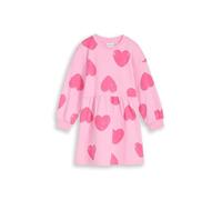 Sweatkleid TOM TAILOR, Mädchen, Gr. 104/110, N-Gr, big pink heart print, Sweatware, Obermaterial: 60% Baumwolle, 40% Polyester, bedruckt, A-Linie normal, Rundhals, Rippbündchen, Kleider Sweatkleid, mi