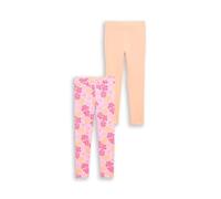 Leggings TOM TAILOR, Mädchen, Gr. 122, N-Gr, peach bloom, Web, Obermaterial: 95% Baumwolle, 5% Elasthan, bedruckt, regular fit normal, Hosen Leggings, im 2er Pack (55603437-122) peach bloom