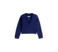 Tom Tailor Strickjacke Mädchen Gr. 104 – V-Ausschnitt, hüftlang, 100% Polyester, dunkelblau