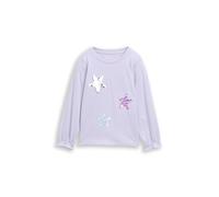 TOM TAILOR Mädchen Langarmshirt mit Wendepailletten, lila, Uni, Gr. 92/98