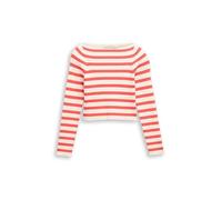 tom tailor kids - Cropped Ripp Pullover mit Streifenmuster red white stripe design - Gr. - 140