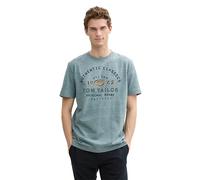 TOM TAILOR - T-Shirt mit Logo-Print grey mint navy injected M