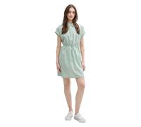 Denim Tom Tailor - Mini-Blusenkleid mit Streifenmuster white green vertical stripe - Gr. - L