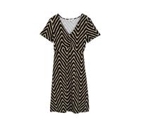 Tom Tailor - Kleid mit Raffungen black zig zag design - Gr. - 40