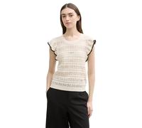 Denim Tom Tailor - Pullunder mit Volants off white - Gr. - M