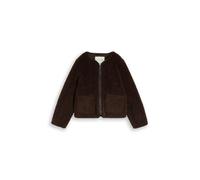 Tom Tailor - Kunstfelljacke mit Taschen java dark brown - Gr. - XL