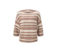 Tom Tailor - Kurzer Pullover in Streifenoptik copper red melange - Gr. - XL