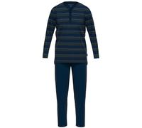 Schlafanzug TOM TAILOR "Pyjama Pyjama lang", Herren, Gr. M, bunt (dunkelblau, grün), Obermaterial: 100% Baumwolle CO., Homewear-Sets Schlafanzug (10315828-M) dunkelblau, grün