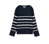 TOM TAILOR - Ripp Langarmshirt mit Bio-Baumwolle blue offwhite irregular stripe S