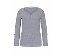 Tom Tailor Henley Langarm-t-shirt XS Offwhite Navy Small Stripe