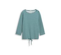 Tom Tailor - Langarmshirt mit Knopf-Details mint green regular stripe - Gr. - L