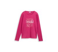 Tom Tailor - Langarmshirt mit Print cherry granita - Gr. - XL