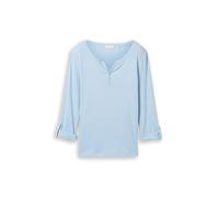 Tom Tailor - Langarmshirt mit Turn-Up-Funktion light fjord blue white stripe - Gr. - XXXL