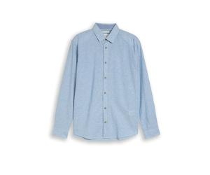 TOM TAILOR Leinehemd blau | L