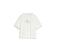 Tom Tailor - Locker geschnittenes T-Shirt mit überschnittenen Schultern weiß - Gr. - S