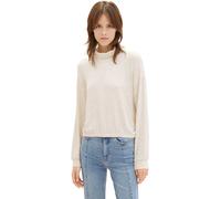 TOM TAILOR Denim Damen 1038375 Sweatshirt mit Stehkragen, 24421-creme beige Melange, XL