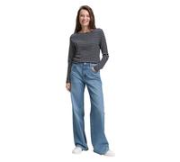Tom Tailor Langarmshirt 1047730 Damen Navy/Offwhite Gestreift U-Boot-Ausschnitt 97% Baumwolle XXL