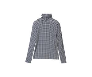Tom Tailor - Longsleeve mit Rollkragen und Alloverprint blau - Gr. - XXL