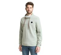 Tom Tailor Langarmshirt Snood mit Logo-Badge soft graugrün Gr. L