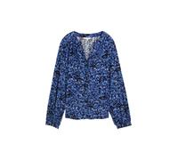 Tom Tailor - Loose Fit Bluse aus Viskose navy watercolor squares design - Gr. - 40