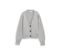 Tom Tailor - Loose Fit Cardigan mit V-Ausschnitt medium silver grey melange - Gr. - M