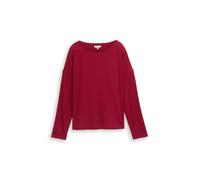 Tom Tailor - Loose Fit Langarmshirt mit Rippstruktur 10361 Rumba Red - Gr. - M