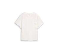 Tom Tailor - Loose Fit Scuba T-Shirt mit Brusttasche whisper white - Gr. - L
