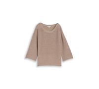 Tom Tailor - Loose Fit Strickpullover mit Lochmuster soft taupe grey - Gr. - S