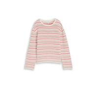 Tom Tailor Strickpullover Damen 3XL Rundhals gestreift pink-beige 100% Baumwolle