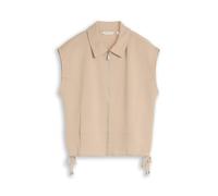 Tom Tailor - Loose Fit Sweatweste mit Kragen Gravel Beige - Gr. - XS