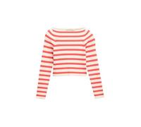 TOM TAILOR Mädchen 1047378 Kinder Cropped RIPP Pullover mit Streifenmuster, 38376-Red White Stripe Design, 152