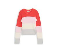 Strickpullover TOM TAILOR, Jungen, Gr. 152, rot bold blocl stripes, Strick, Obermaterial: 52% Viskose, 27% Polyester, 21% Polyamid, casual, regular fit kurz, Rundhals, Langarm gerader Abschluss, Pullo