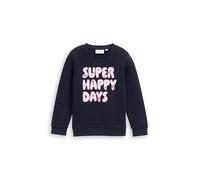TOM TAILOR Mädchen 1048669 Kinder Sweatshirt mit Glitzer-Print, 10668-Sky Captain Blue, 116/122